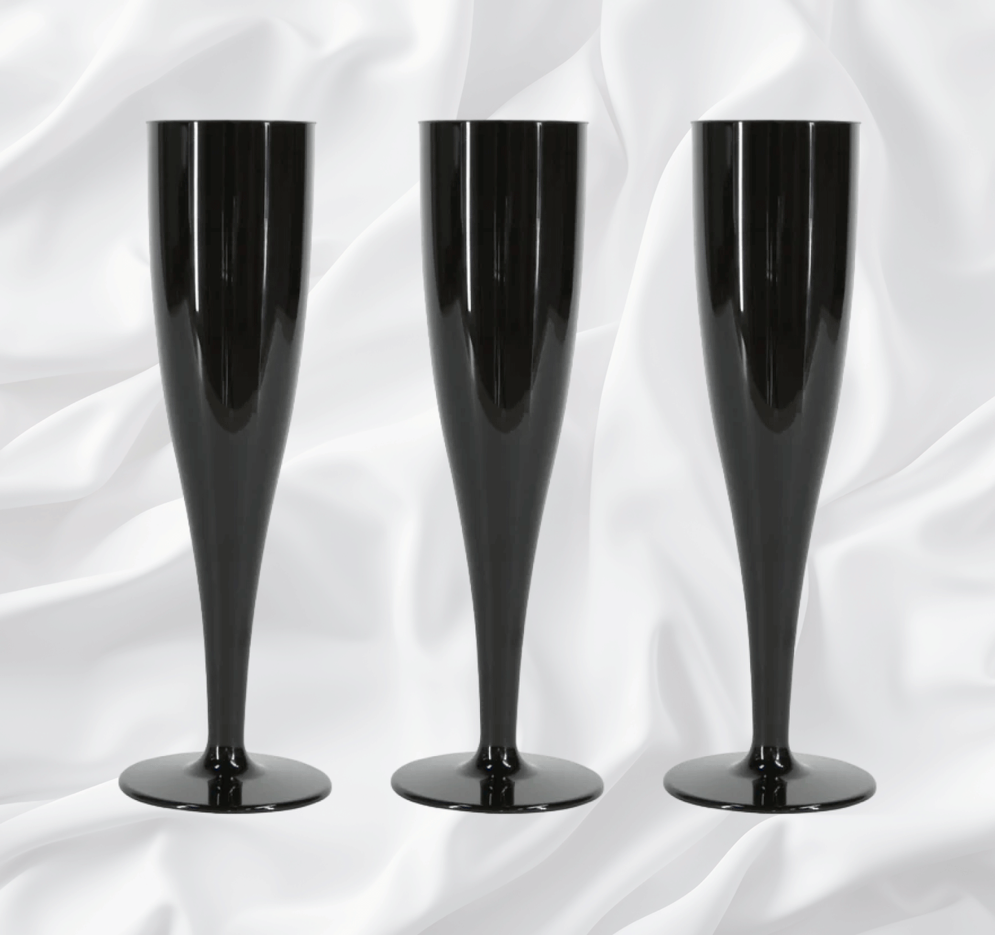 Black 6oz 175ml Biodegradable Plastic Flutes Pack of 10