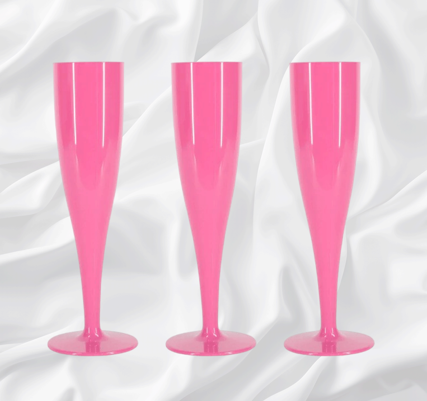 Pink 6oz 175ml Biodegradable Plastic Flutes Pack of 10