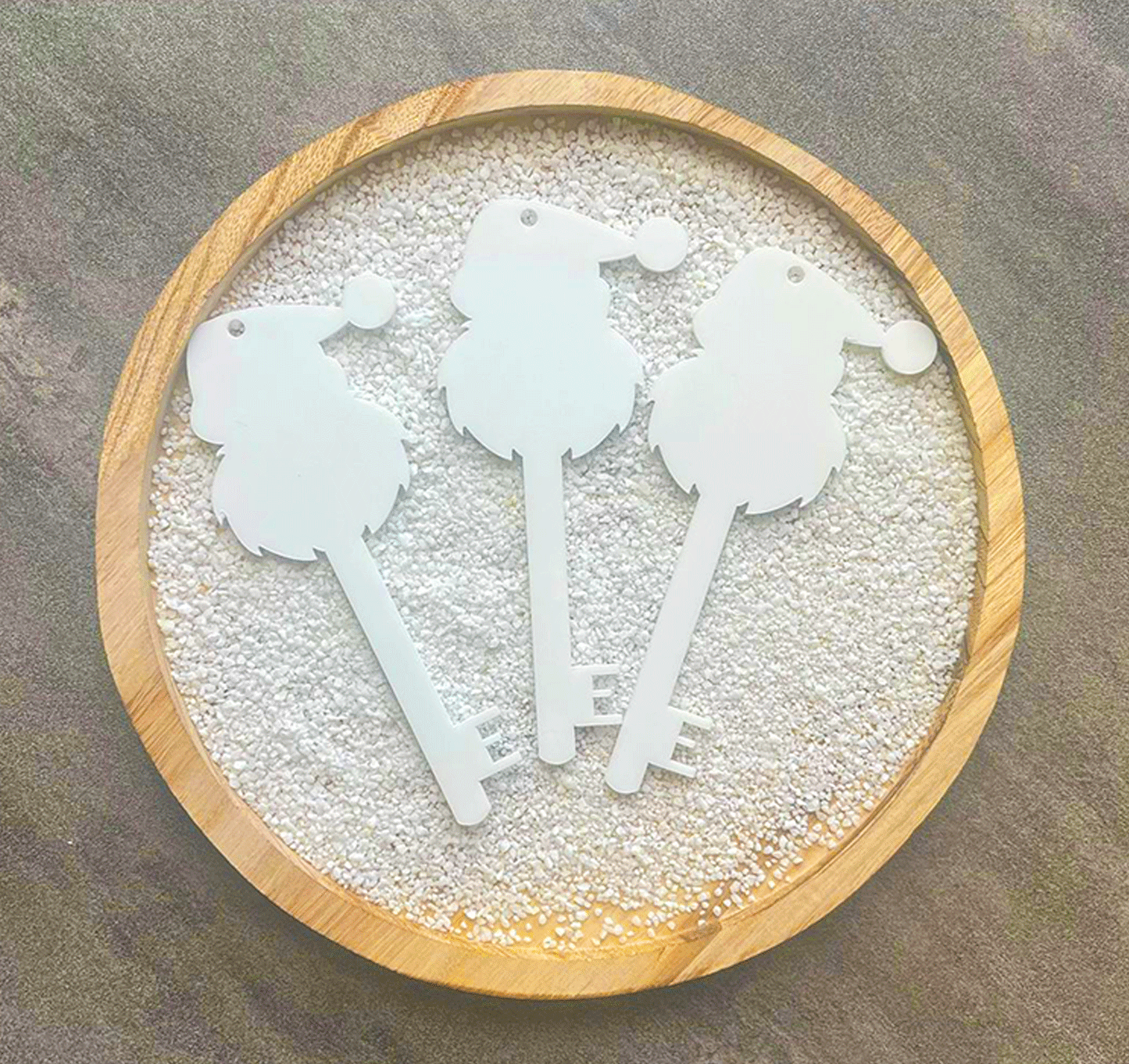 White Acrylic Sublimation Santa Key